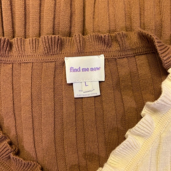 Find Me Now Colorblock Ruffled Cardigan, size large. - Picture 7 of 8